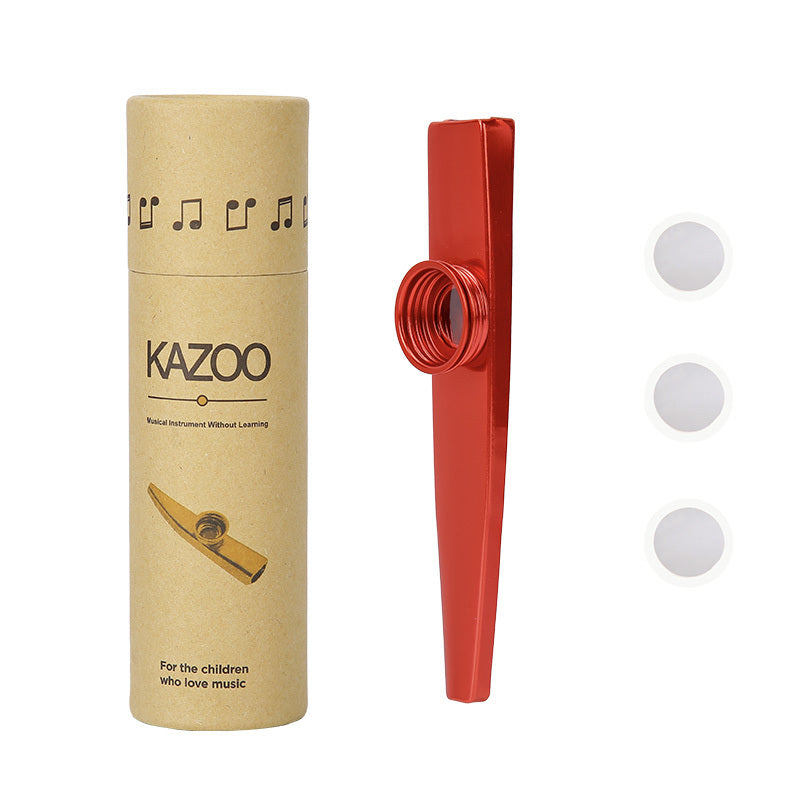 High-quality metal kazoo with flute tube, three flute membranes, and lightweight aluminum alloy construction. Portable and easy to use, suitable for both beginners and experienced