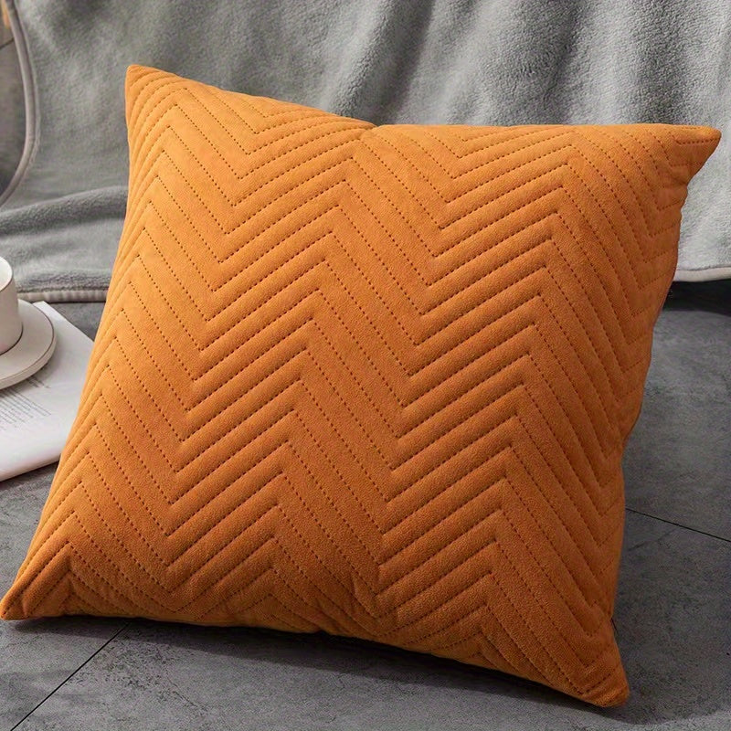 Boho-chic geometric wave pillow cover with zipper closure, hand wash only, versatile home decor for living room and bedroom in bohemian style.