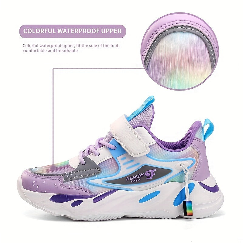 Girls' waterproof sports shoes with soft soles