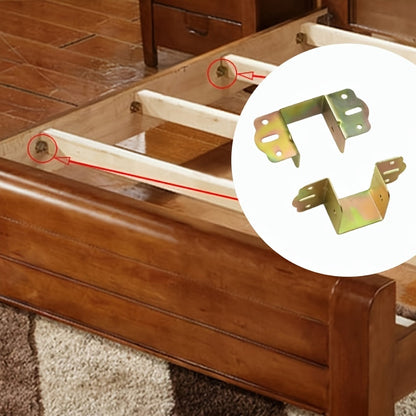 Sturdy Metal Bed Frame Brackets: Secure Hooks for Supporting Furniture, Ideal for Corner Joints and Wooden Pieces.