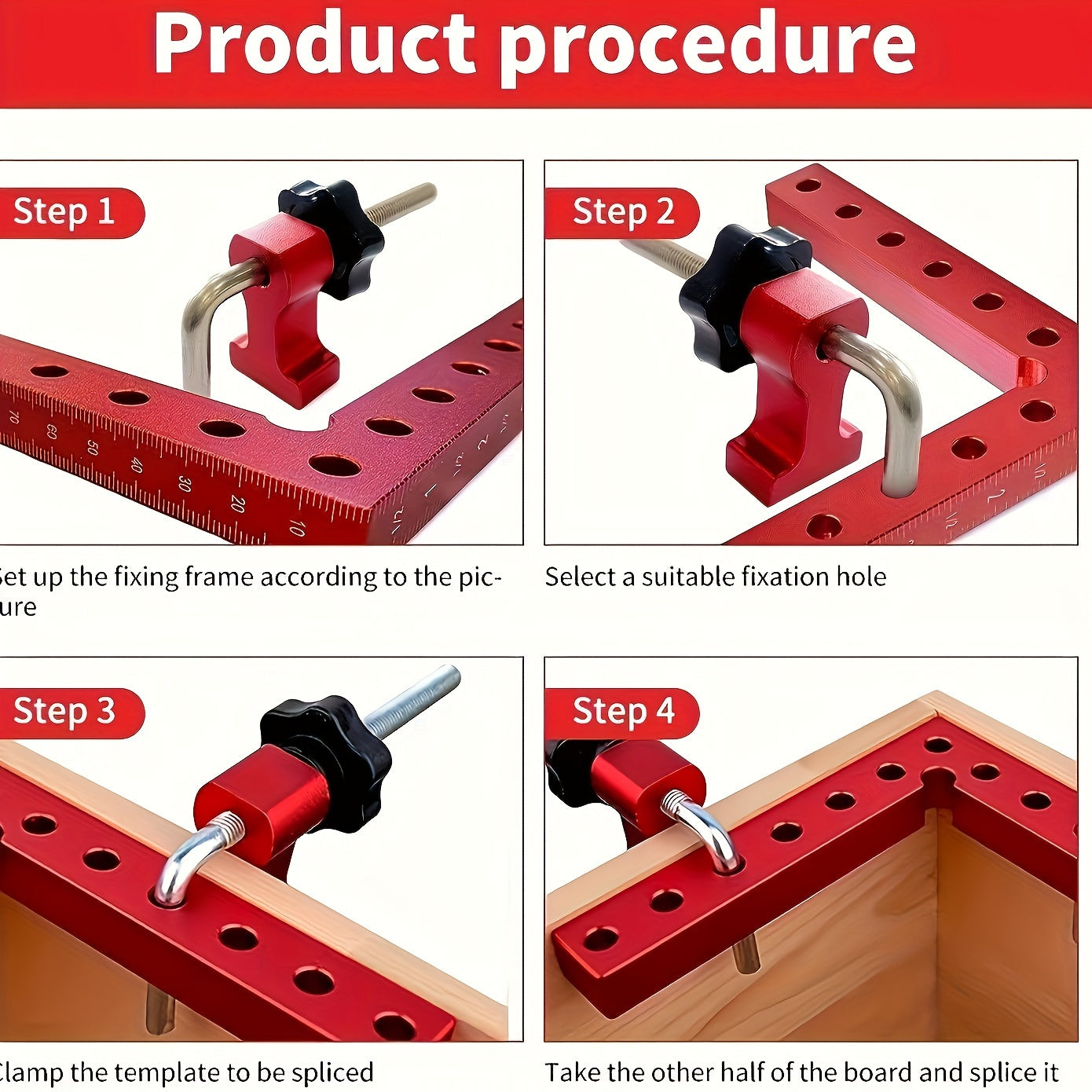 1 Pack of Durable Metal 90 Degree Angle Clamps for Woodworking, Picture Frames, and Cabinets - Non-Electric Hand Tool