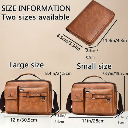 Weixier Men's Business Crossbody Bag made of PU material, suitable as a gift for Father or Anniversary.