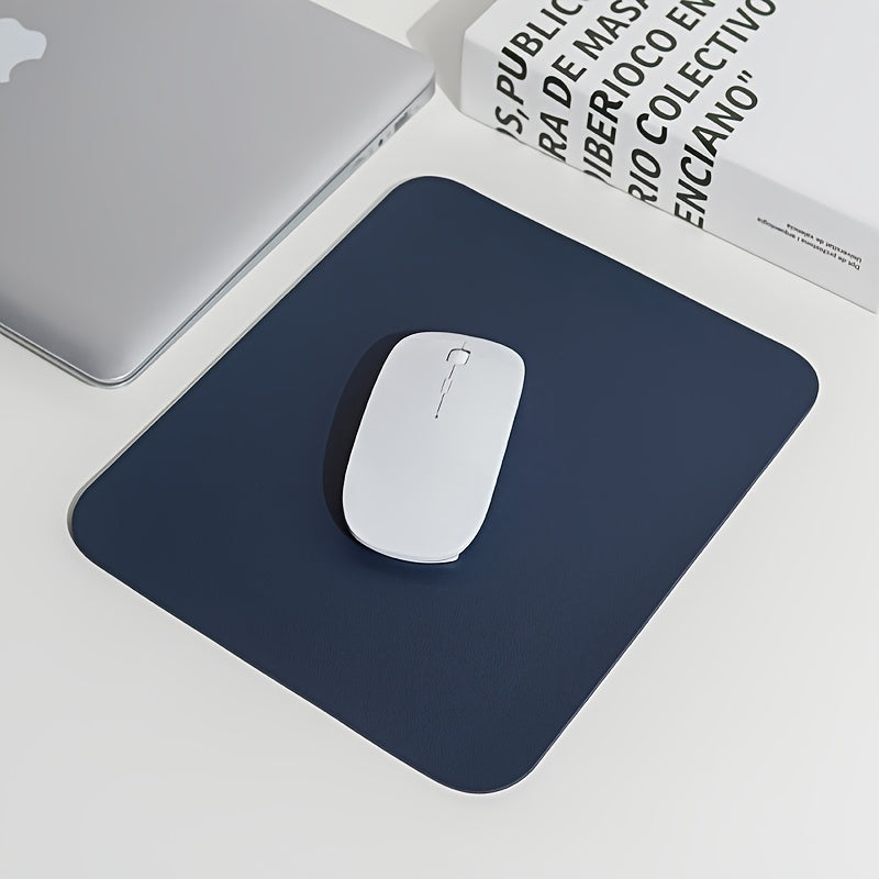 Premium faux leather mouse pad, 18x20cm, waterproof and scratch-resistant. Ideal for office, gaming, and everyday use.