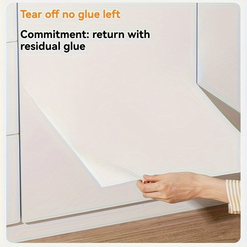 Durable Self-Adhesive Renewal Sticker for Kitchen Cabinets - Shiny White Plastic Cover Resistant to Oil, High Temperatures, and Water. Easy to Apply on Home Office Desk, Perfect for Holiday Entertaining (Christmas, Halloween, Easter, Hanukkah