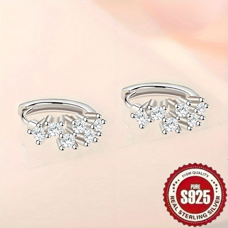 1 pair of S925 sterling Silver earrings with a fashionable, retro, and exquisite design.