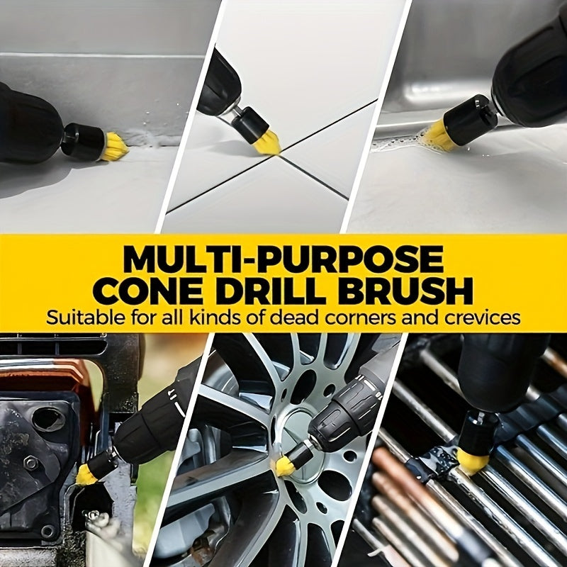 35-piece Drill Brush Kit, versatile Electric Scrubbing Brush Set, featuring interchangeable attachments for easy cleaning of floors, bathrooms, kitchens, cars, and outdoor surfaces - no electricity required.