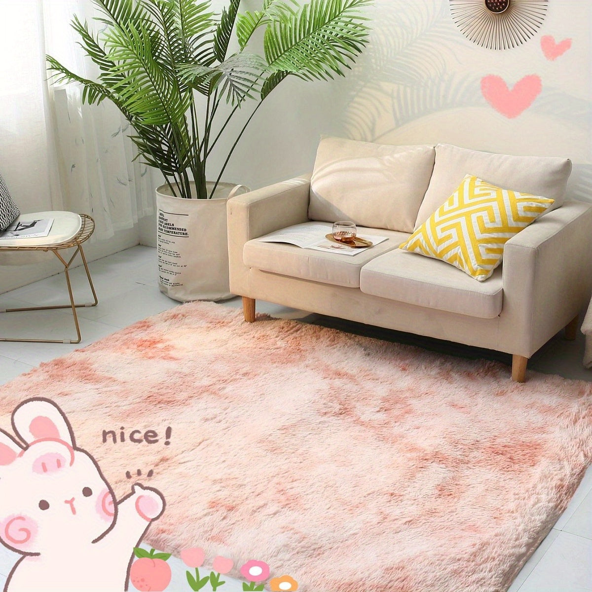 Elevate your space with our 1pc Stylish Simple Tie-dye Long Pile Carpet. This soft and comfortable rug is free of formaldehyde and any peculiar smell. It features non-shedding and non-fading qualities, making it perfect for a variety of spaces including