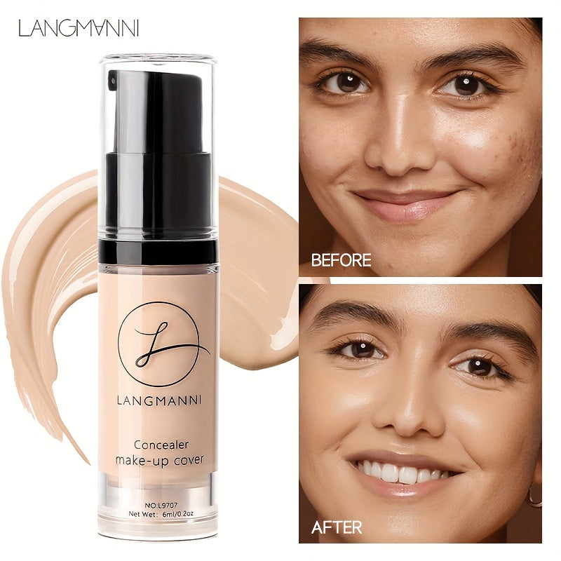 Long-lasting concealer with smooth finish and 4-color powder base