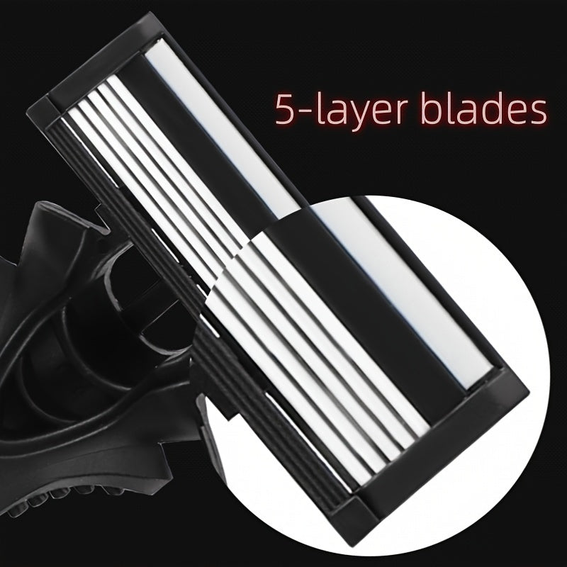 Disposable razor with five layers for men.