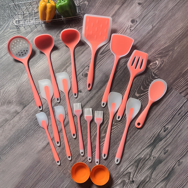 Silicone Kitchen Utensil Set - 46 Pieces, Non-Stick and Cookware Safe - Perfect for Cooking, Baking, and Grilling. Includes Spatulas, Spoons, and Scrapers - Great for Christmas, Halloween, Hanukkah, Thanksgiving, and Graduation Celebrations.