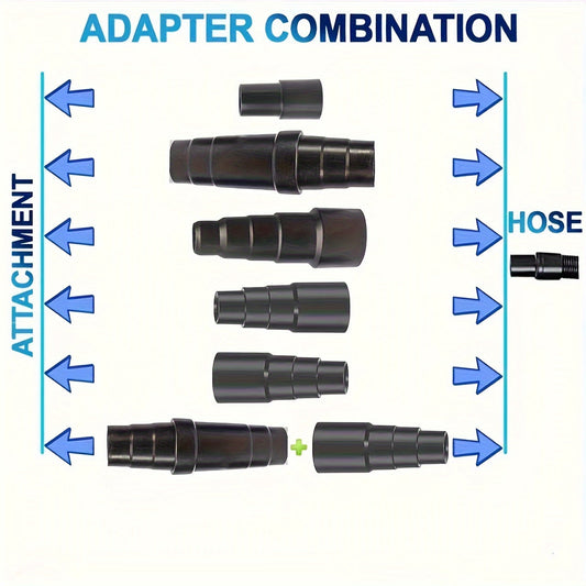 WSDMAVIS Universal Changyutgich Hose Adapter 4-Pack, 35mm dan 32mm gacha, 1-3/8 dyuym quvurlarni 1-1/4 dyuym cho'tkalariga aylantirish uchun plastik ulanishlar, Uy changyutgich aksessuari almashtirish