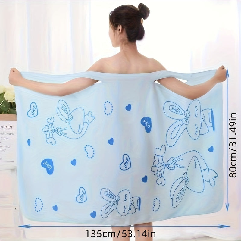 Space-themed women's bath robe made from soft and thick polyester fabric with high absorbency.