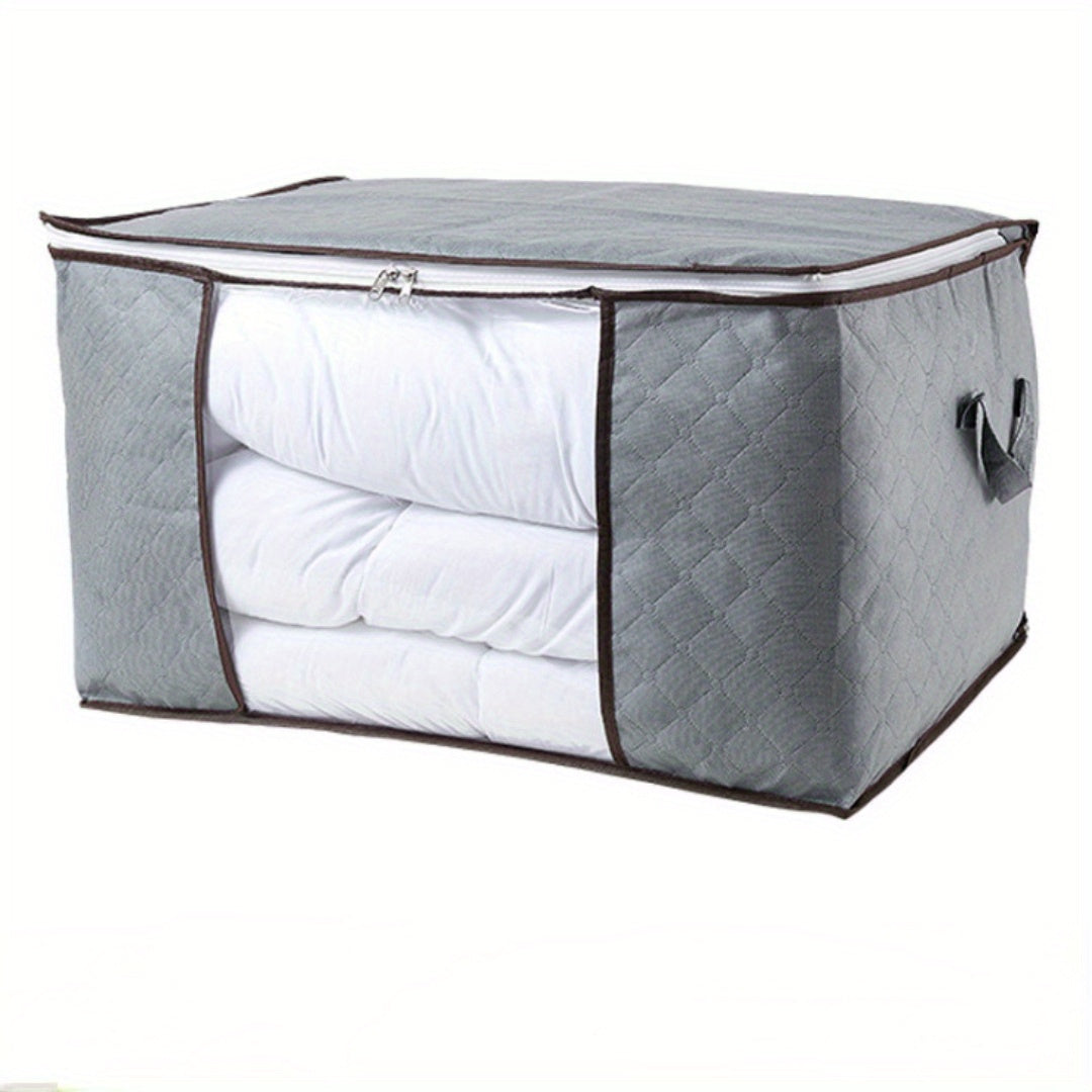 Portable, versatile clothes container for home and dorm - Extra-large zippered storage organizer.