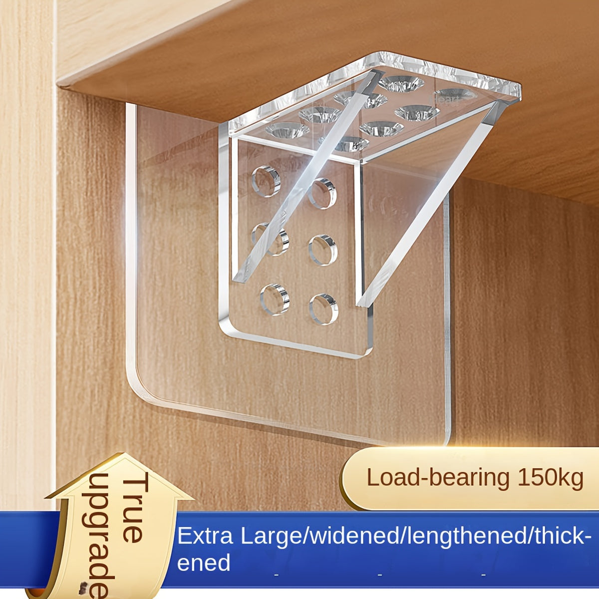 4 pieces of clear self-adhesive shelf support pegs for kitchen cabinets and bookshelves, with strong partition bracket holders for closet organization in the kitchen, bedroom, bathroom, or dorm. Perfect for home organization.