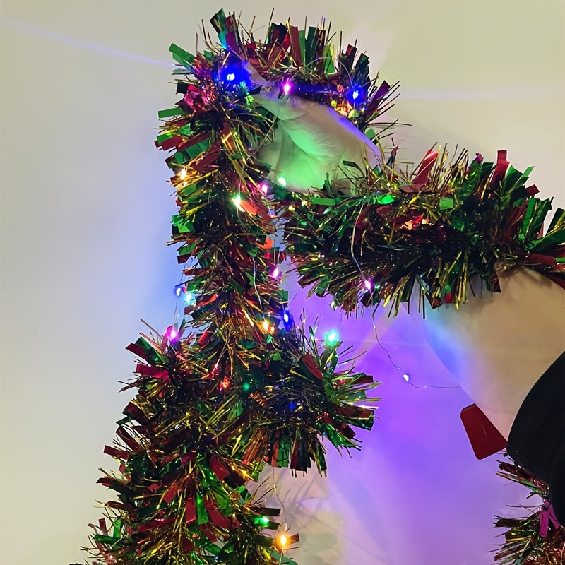 30LED Dingion Christmas Tinsel Garland with Lights for Xmas Party Indoor.