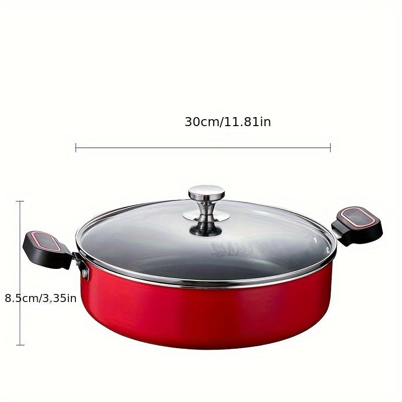 Large cooking pot made for 1 piece (approximately 5 liters), features a non-stick surface, comes with a lid and induction cooker with a wooden handle. Ideal for use on all types of stoves.