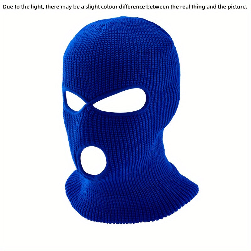 Stay warm and stylish this winter with the 1pc Knitted Ski Mask. This cool headgear balaclava is suitable for both men and women, perfect for Halloween horror spoofs or as a fun car decoration.