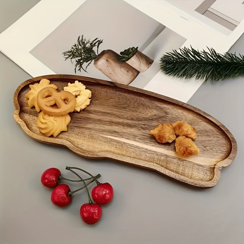 Polished wooden cheese tray for snacks, dinner, tea, and sushi - Ideal for serving various foods at family gatherings.