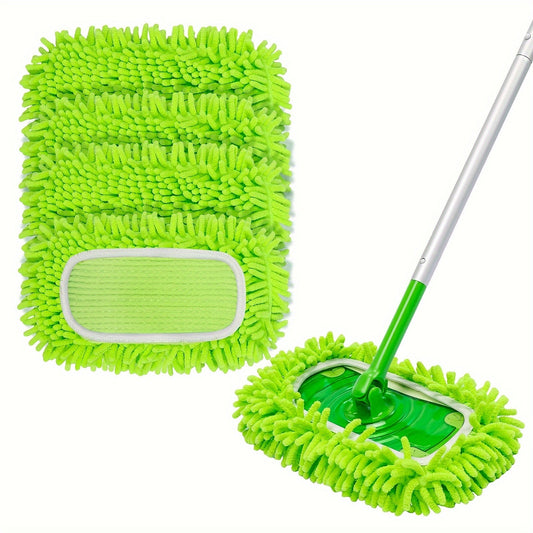 Set of 2 Reusable and Washable Microfiber Mop Pads, Fits Swiffer Sweeper, Highly Absorbent Knit Weave, Ideal for Living Room, Bedroom, Bathroom, and Kitchen - Suitable for Dry and Wet Cleaning