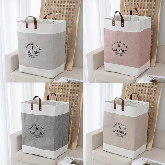 Contemporary Rectangular Laundry Basket with Convenient Handles - Perfect for Bathrooms and Organizing Clothes