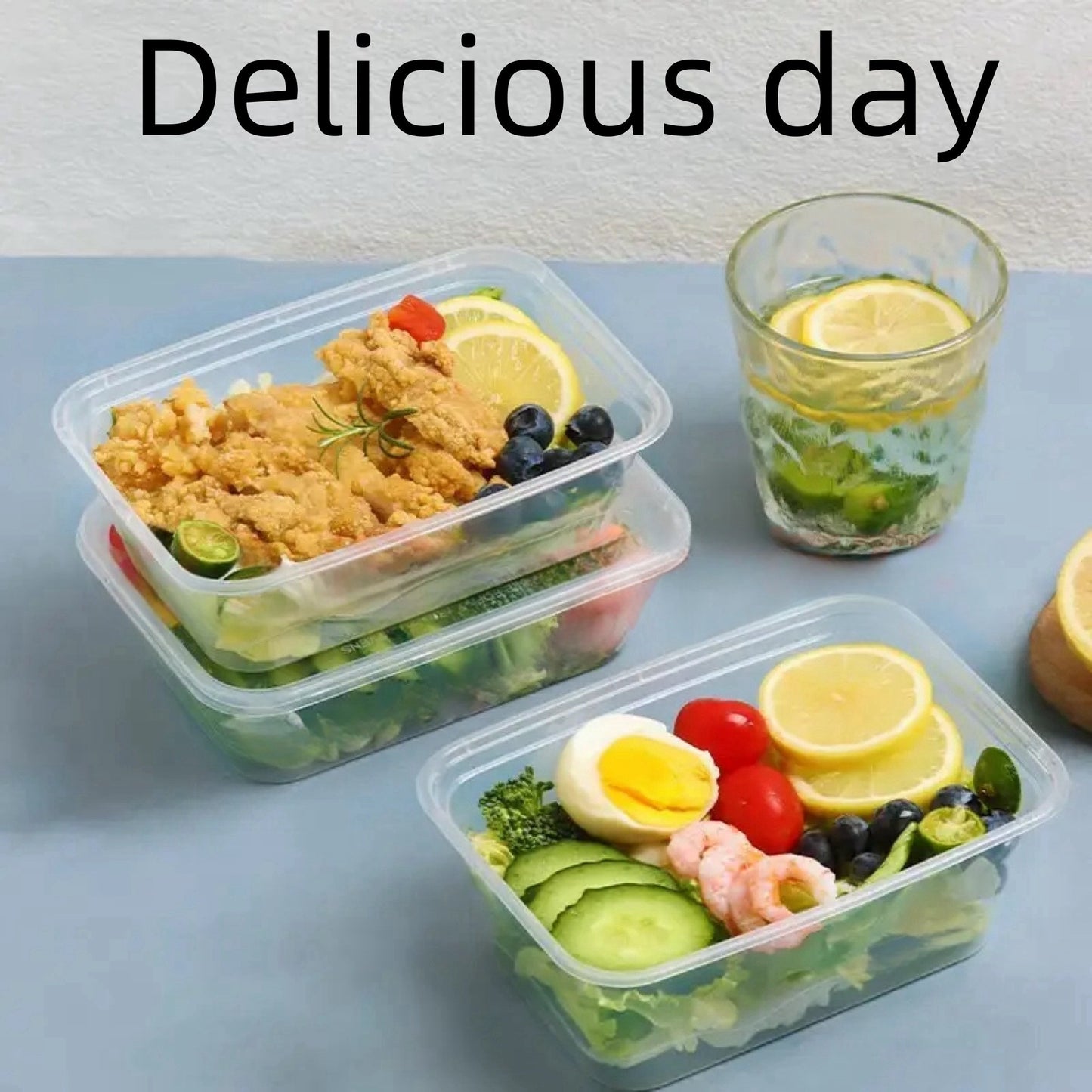 Polypropylene (PP) Disposable Takeaway Boxes with Lids, Square Leak-proof Containers, Clip-on Closure - Available in 18, 35, or 51 piece sets. Microwave & Refrigerator Safe, Perfect for Deli, Pasta, Desserts, Pastries, Fruit Salad. Ideal for Restaurant &