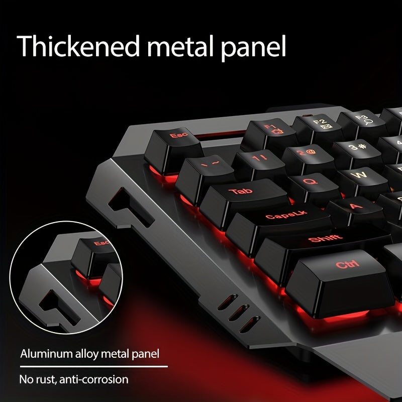 EWEADN Wired Gaming Keyboard with LED Backlit, Silent Design, and Volume Knob, suitable for Desktop & Notebook Computers.