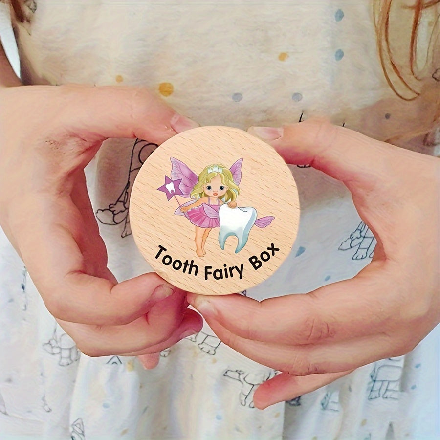 Adorable Wooden Tooth Fairy Box - A Special Place to Keep Girls' Lost Teeth, Bright Souvenir Holder, Tooth Fairy Keepsake Box, Tooth Dropped Organizer.