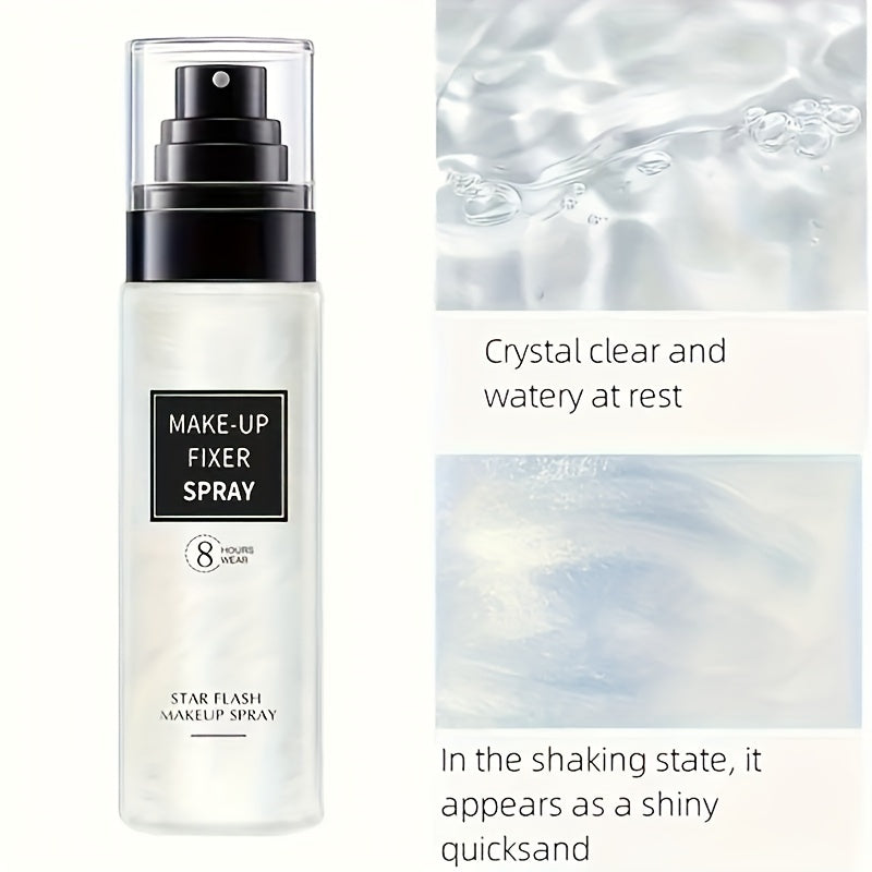 Star Flash Quicksand Makeup Setting Spray - 100ml/3.4oz, Long-lasting, Oil-control, Waterproof, Sweatproof, Natural Finish.