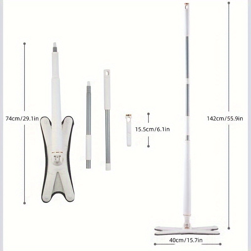 Introducing the New Butterfly Mop: Featuring a Simulated Manual Twisting mechanism and an X-shaped Ultra Strong Grip Design. The Rod Body is extended and reinforced for added durability. With its One-click Replacement feature, simply press to replace the