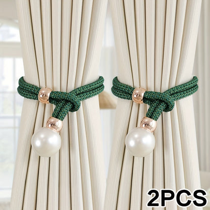 1 set of 2 pieces of pearl decorative curtain buckles, representing high-end luxury and adjustable style for your curtains. These elegant pearl curtain straps are perfect for enhancing the decoration of your curtains in any room, whether it be a bedroom