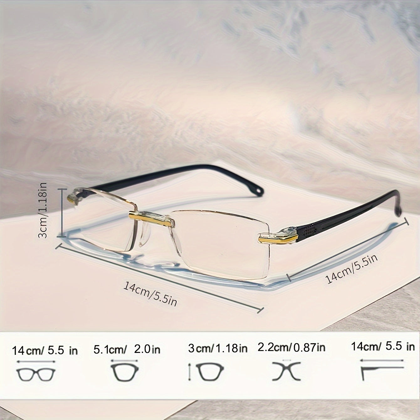 4 Rimless Blue Light Blocking Reading Glasses for Men and Women, designed to reduce eyestrain.