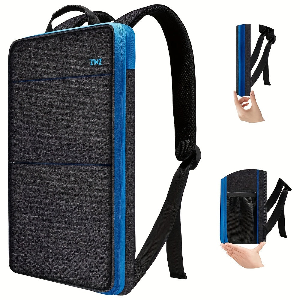 Ultra-slim laptop backpack for 35.56-40.64cm laptops, spill-resistant with durable polyester material.