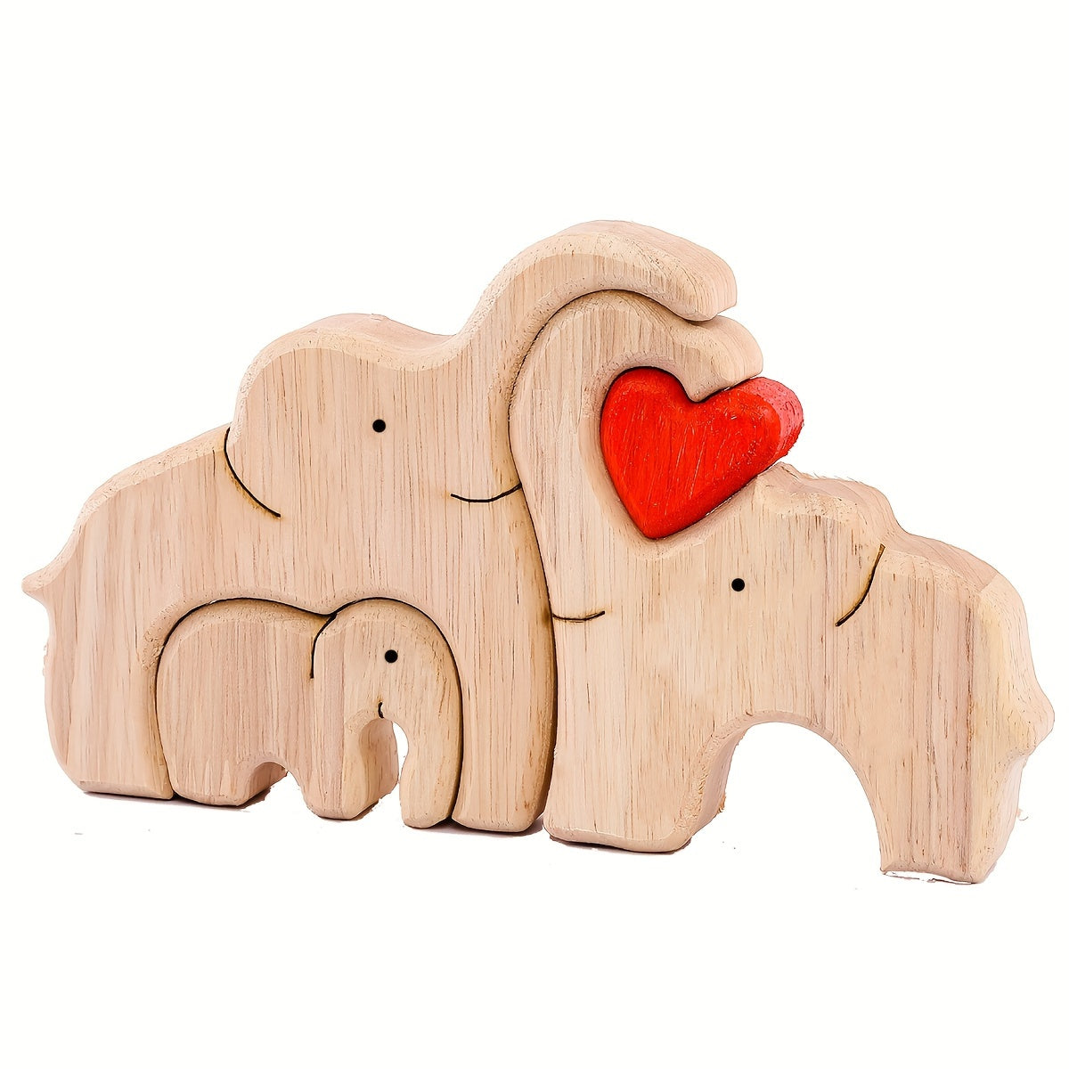 Wooden Elephant Puzzle for Family, Beautifully Crafted Desktop Decoration Perfect for Wedding, Christmas, Thanksgiving, or Valentine's Day Gift