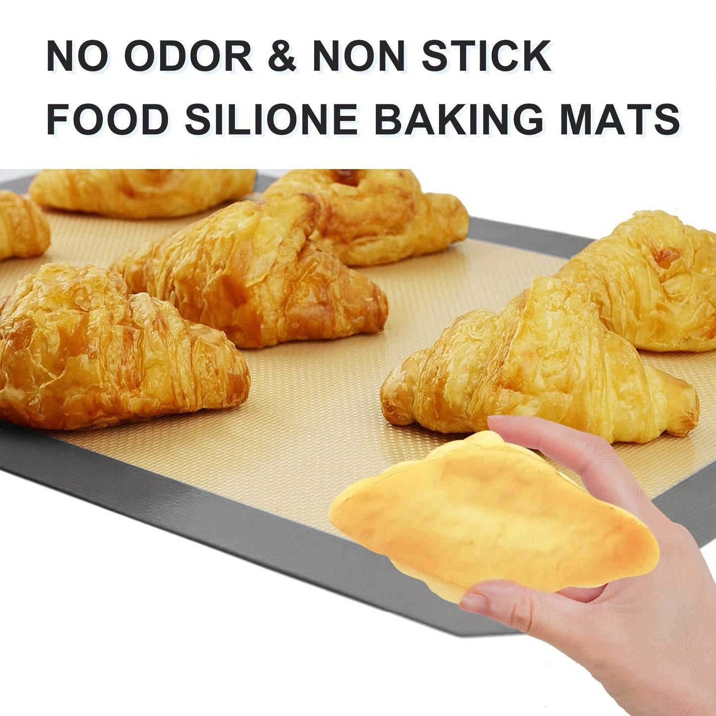 Set of 3 Non-Stick Silicone Baking Mats for Toaster Oven, Half Sheet Size (41.91cm X 29.46cm), Food-Safe Tray Liners, Reusable and Heat-Resistant. Perfect for Biscuits, Macarons, Bread, and Pastries. Essential Baking Tools for Your Kitchen.