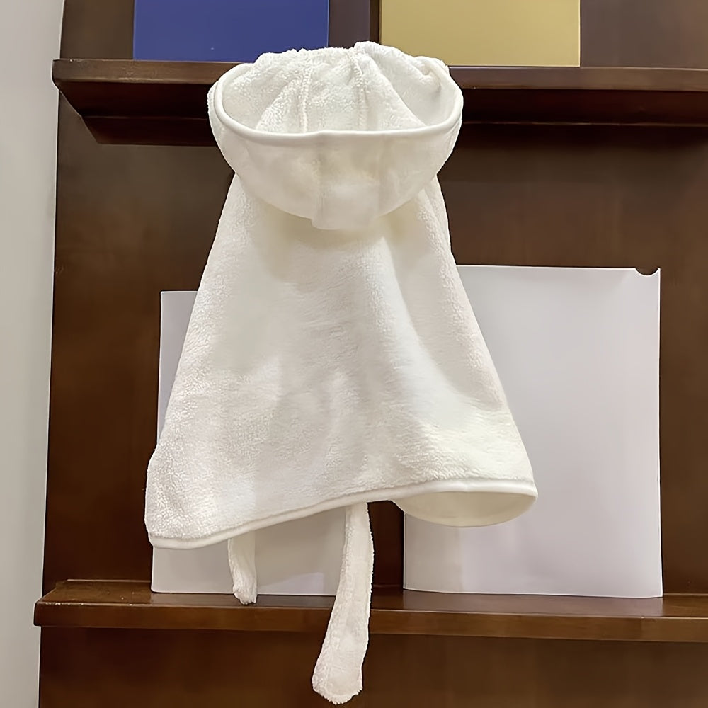 Highly absorbent microfiber bathrobe for small to medium pets - fast drying, soft, secure closure.