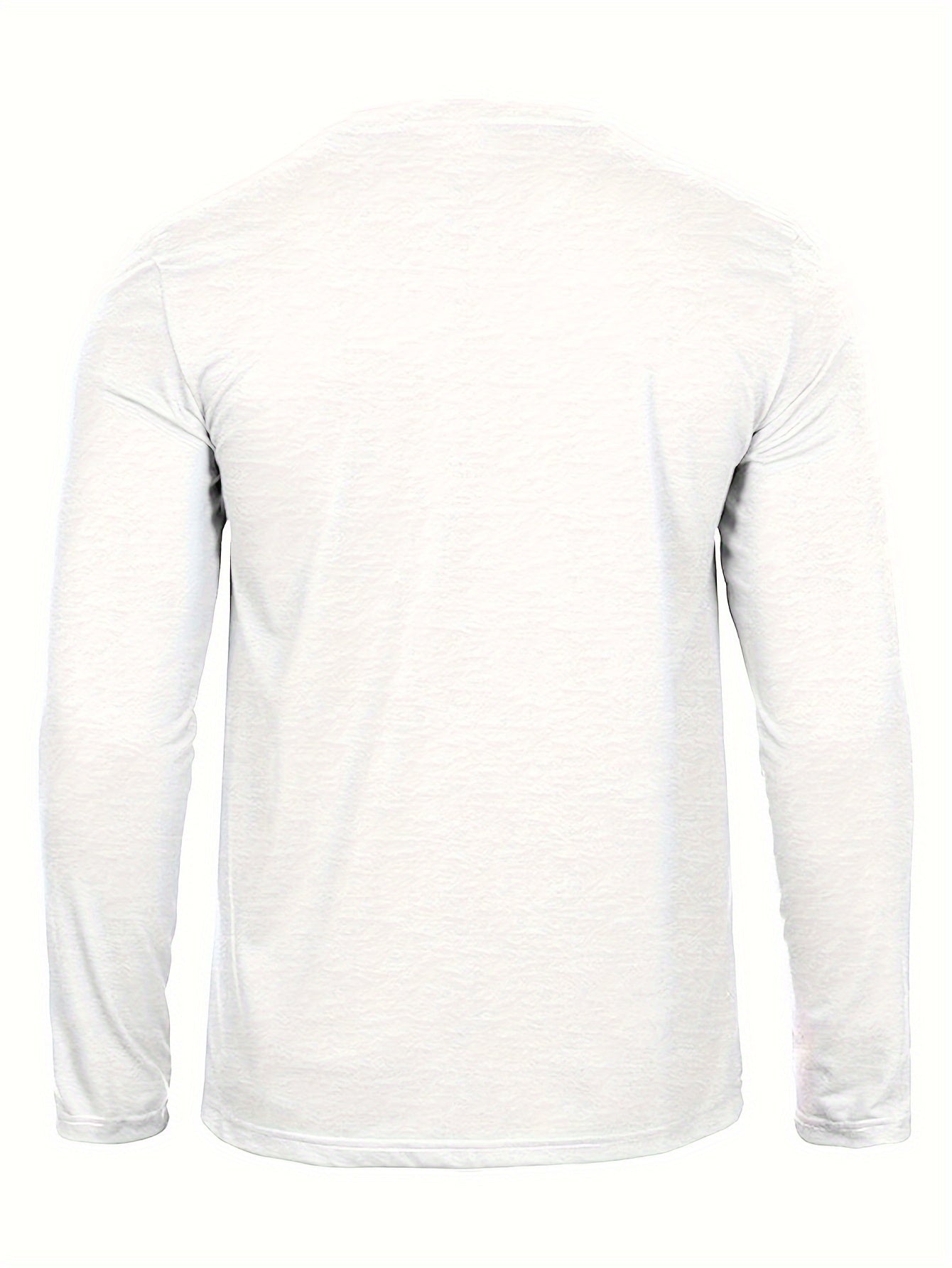 Three men's long sleeve cotton t-shirts with Paris print design, ideal for spring and fall.