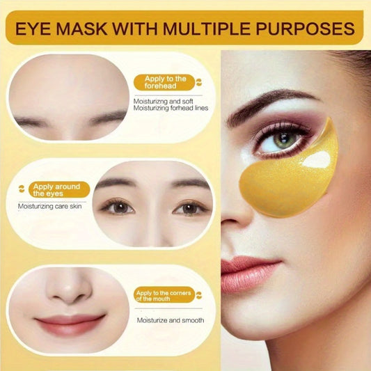 60 Golden eye masks with collagen, glycerin for firming, hydrating all skin types