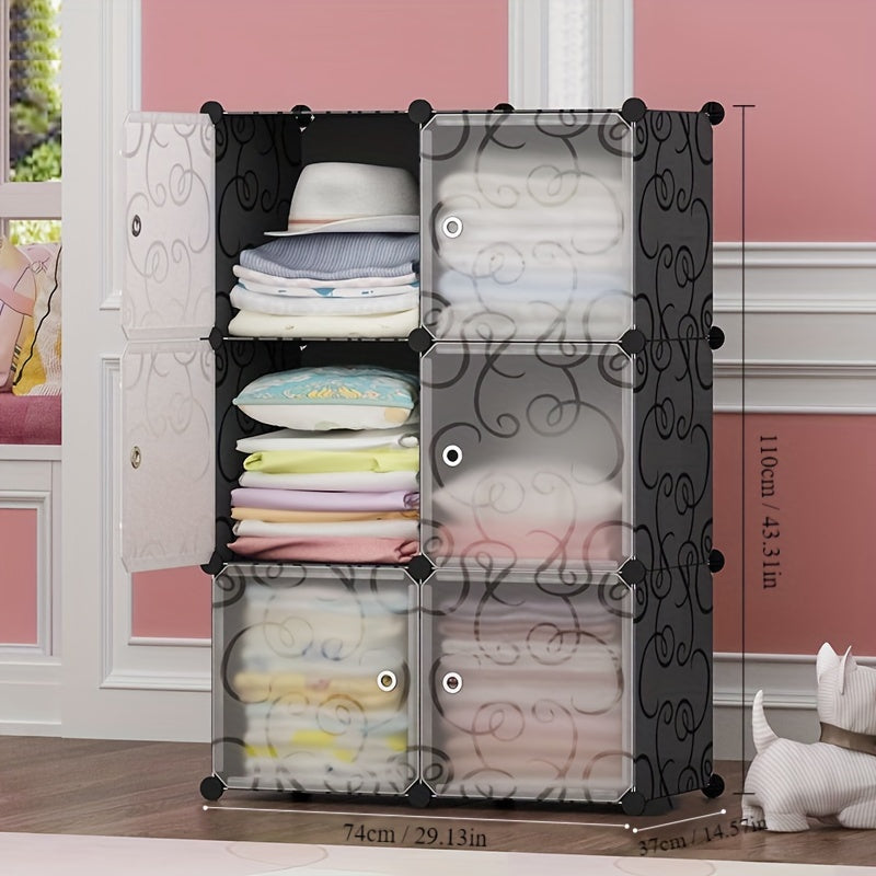 1 piece of Simple Wardrobe, Combination Wardrobe and Clothing Storage Cabinet. It can also be used for Household Miscellaneous Storage. This Stackable and Expandable Organizer helps in saving space in Bedrooms, Study Rooms, Living Rooms, and Dormitories.