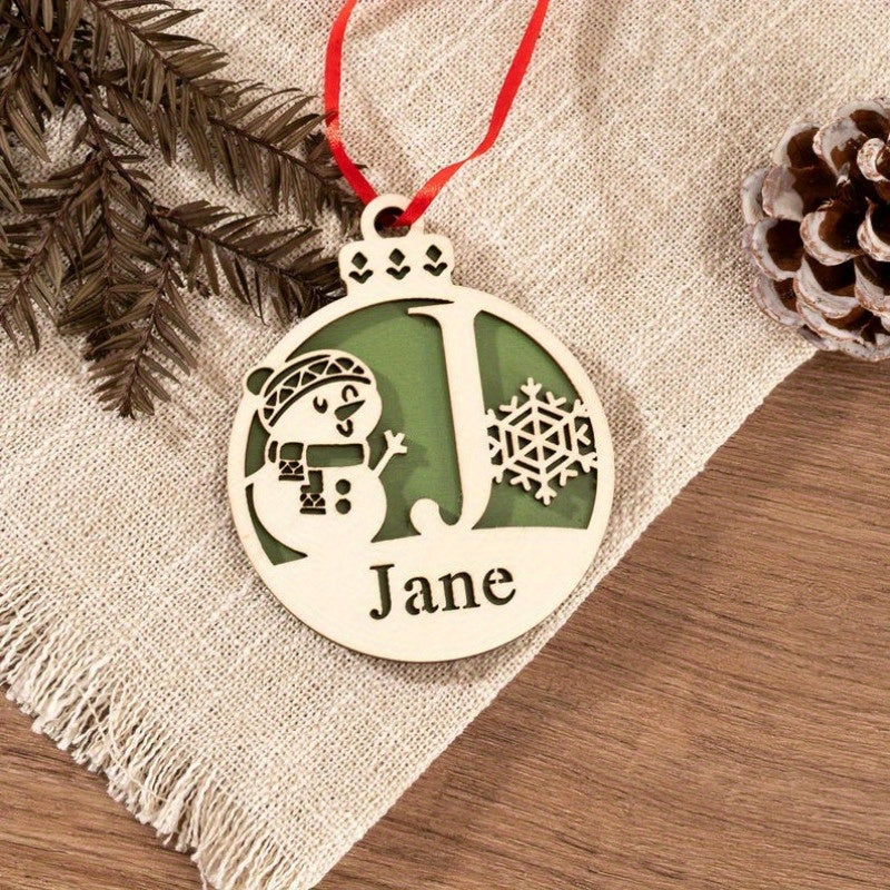 A unique gift for her: a personalized wooden Christmas ornament featuring a festive holiday tree decoration.