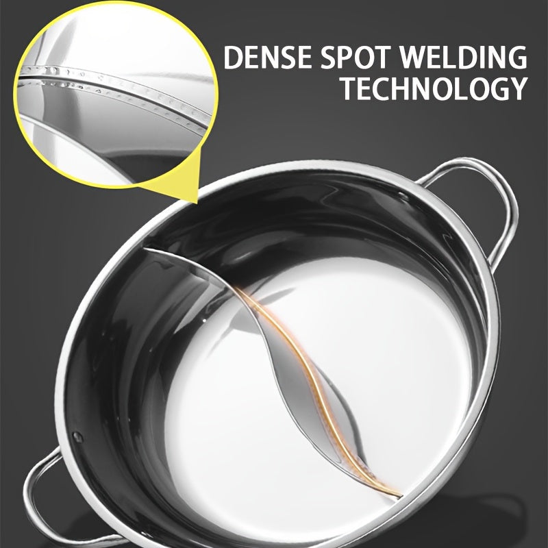 Приготовление пищи на столе стало проще с индукционной разделительной посудой диаметром 28 см, двухвкусной кастрюлей для шабы шабы из нержавеющей стали для энергоэффективных блюд.