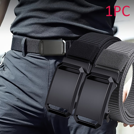 Men's canvas belt with automatic buckle, ideal for jeans, outdoor activities, and sports training. Perfect for Valentine's Day.