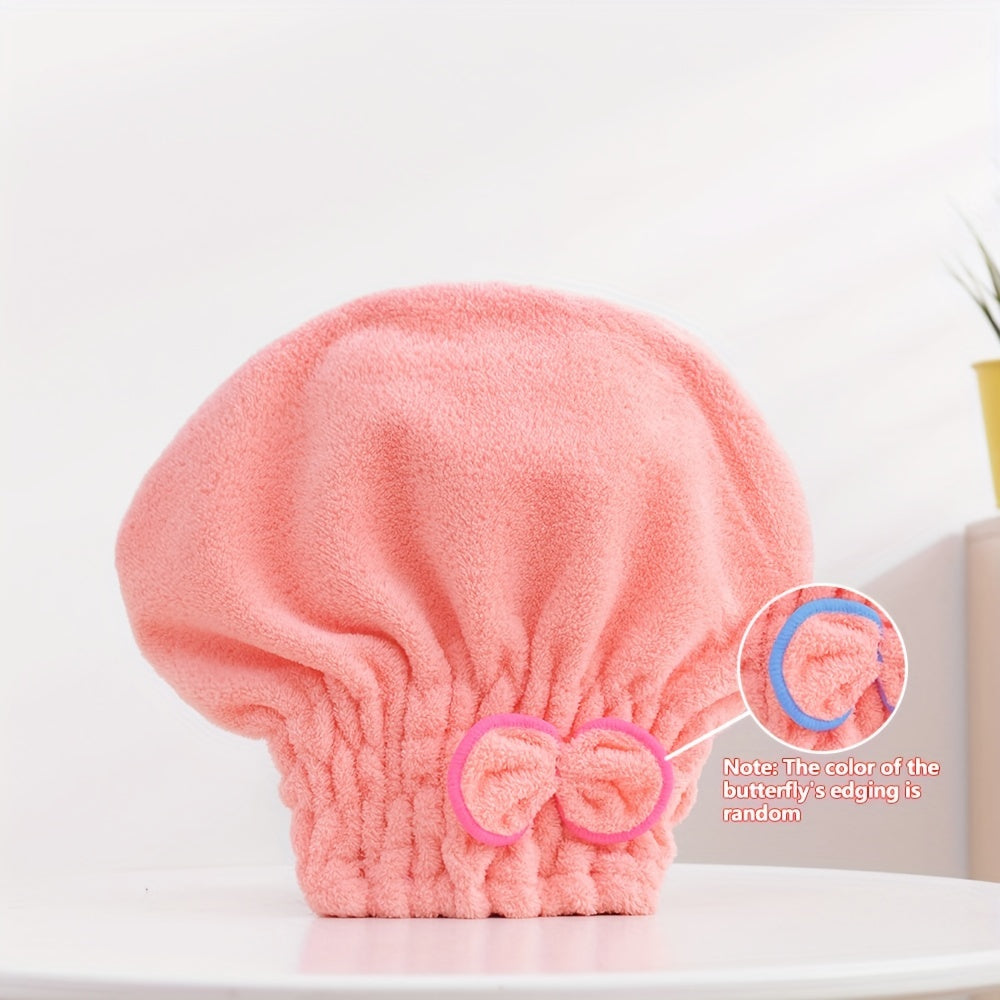 Super absorbent coral fleece hair towel wrap for women, ideal for quick drying and softness, great gift for Christmas.