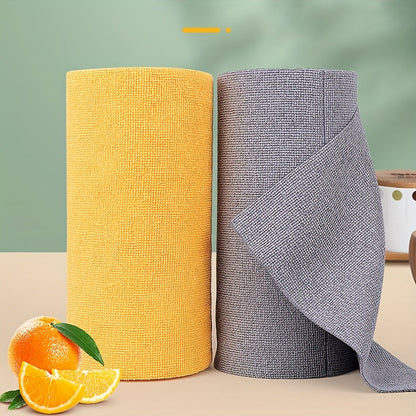 Roll of 20 Microfiber Towels - Reusable, Easy to Tear by Hand, Machine Washable, Ultra-Fine Fiber, Versatile Absorbent Cleaning Cloths for Kitchen, Dishes, Spills, and More. Great for Cleaning, Dusting, and Polishing. Made of High-Quality Knit Fabric.