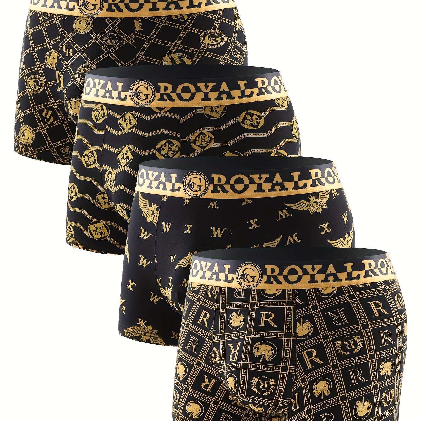 Luxury men's print briefs, breathable sports shorts for casual wear.