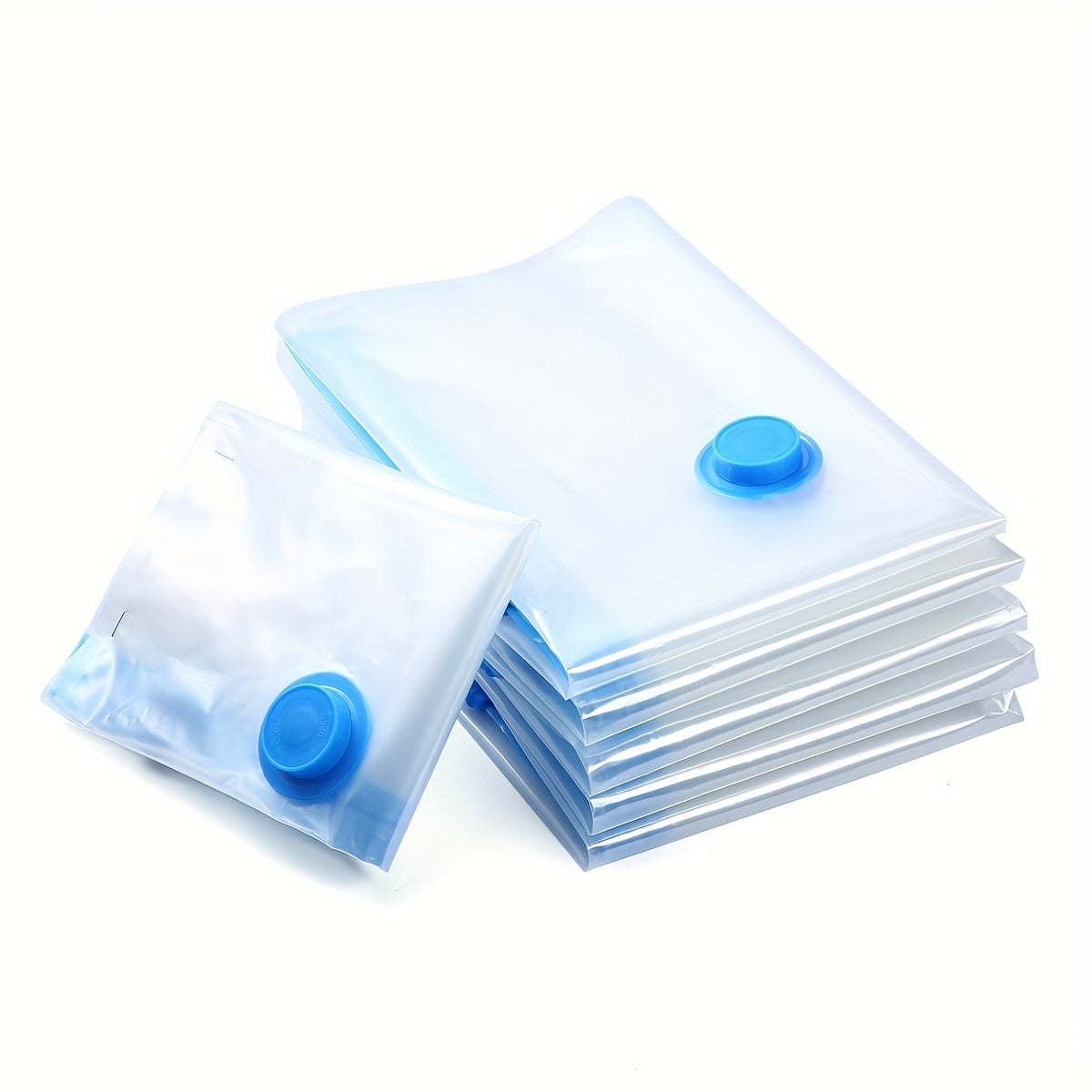 Set of 4 Clear Vacuum Compression Storage Bags - Ideal for Clothes, Blankets, and Household Items. Perfect for Dorms, Closets, Wardrobes, Bedrooms, Bathrooms, and Travel. Maximize Space with these Space Saving Organizer Bags.