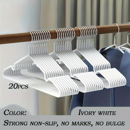 Set of 20 Heavy-Duty Metal Hangers featuring Non-Slip Design - Great for Hanging Coats, Suits, Dresses & More - Perfect for Retail Clothing Displays