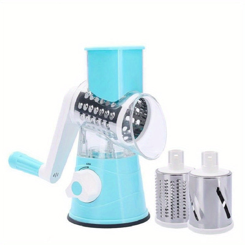 One-piece Vegetable Slicer with Multifunctional Fruit Slicer, TableTop Drum Grater, Manual Food Grater, Roller Vegetable Grater, Potato Cutter, Household Potato Chopper - Kitchen Stuff Gadgets and Accessories.