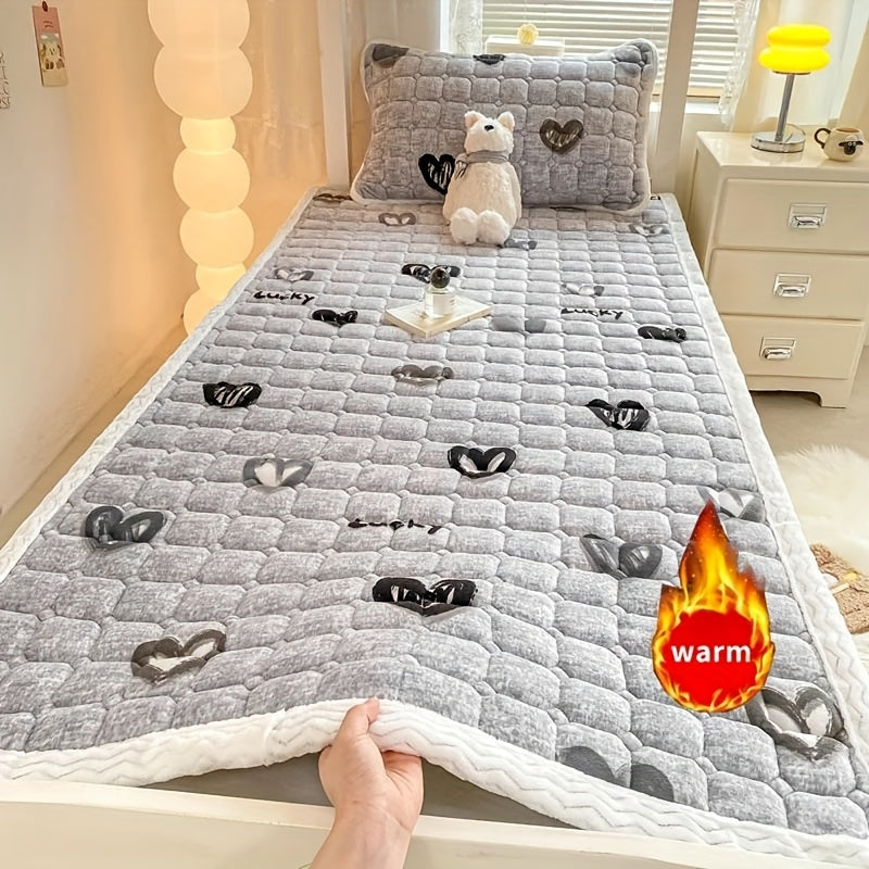 Stay warm and cozy with our Soft Thickened Warm Velvet Mattress Topper. This machine washable, foldable bedding is perfect for all seasons. Made with quilted milk velvet fabric and polyester filling, it is comfortable and luxurious. Not waterproof. The