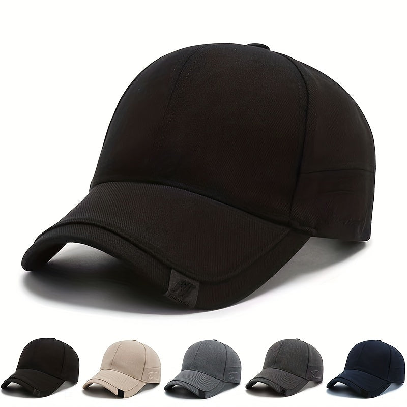 Men's solid color baseball cap for outdoor activities, casual wear, and sun protection.