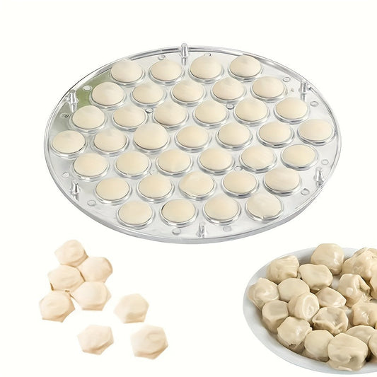 [Customer Favorite] Stainless Steel Dumpling Maker Mold with 37 Hexagonal Cavities, 24.99cm Round DIY Manual Ravioli Mold, Kitchen Baking Tools for Homemade Dumplings, Food-Safe Material